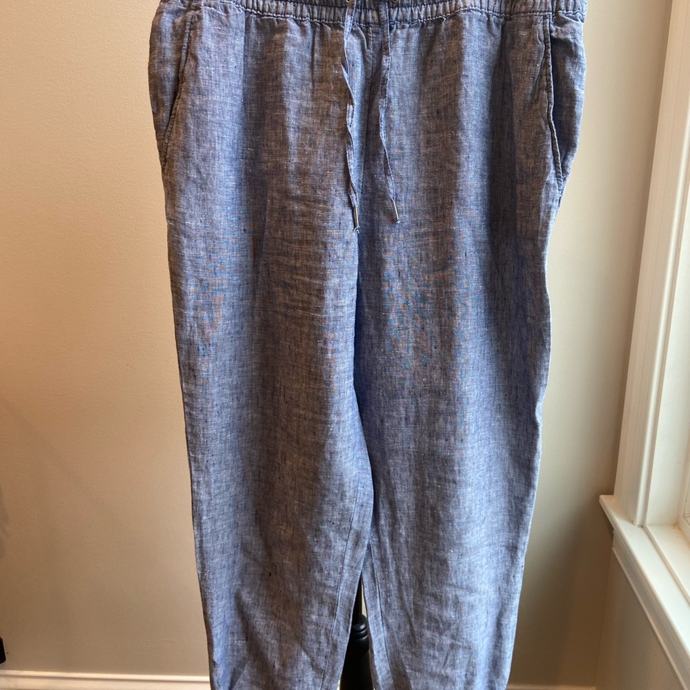 H&M linen pants. Blue. Size 8.